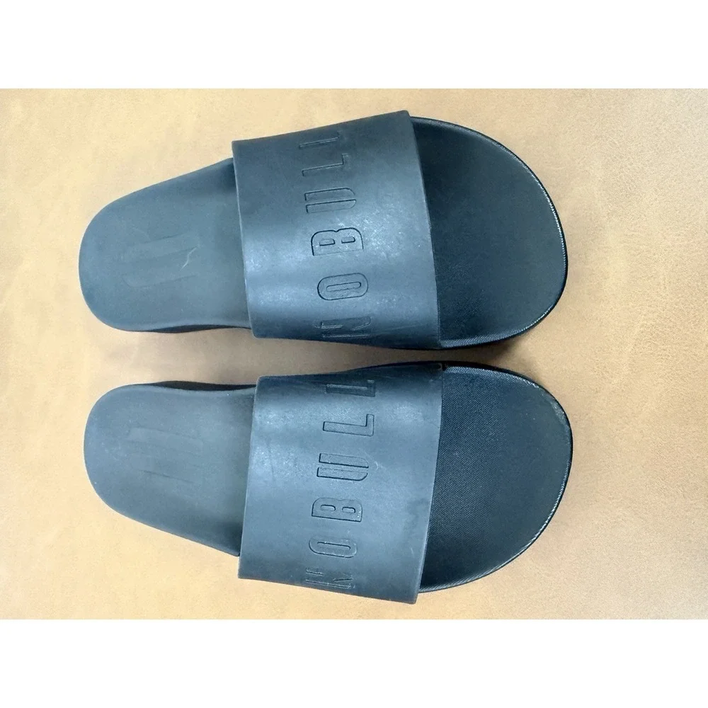 NoBull Black Rubber Slides Slip On Sandals Men's 6 Women's 7.5